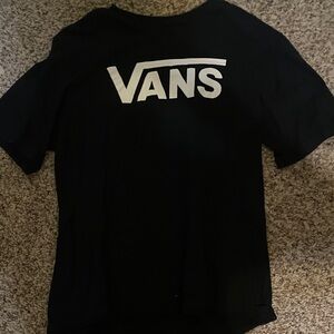 Vans Kids Black Tee with White Logo